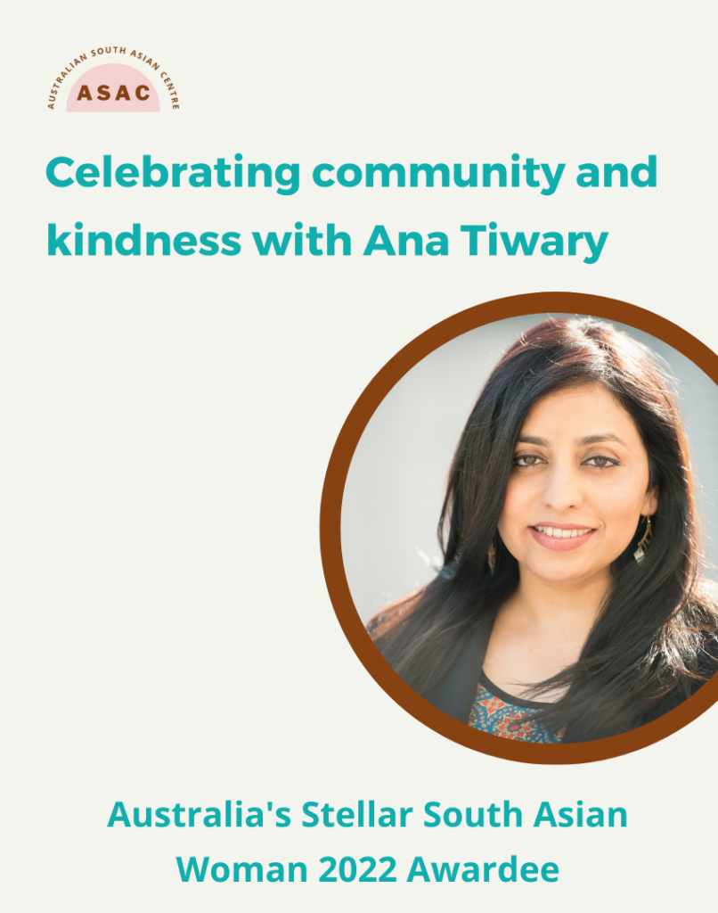 ASAC is thrilled to celebrate Ana as one of the 2022 Australia’s Stellar South Asian Women awardees. Ana runs the production company indiVisual films that specialises in multicultural stories. Ana created the Diversity in Australian Media community 13 years ago and is an advocate for equity, social justice and safe spaces. Learning of Ana’s advocacy and support for equity, representation and social justice in media has been heartwarming. We know the legacy she’s created will continue to have a lasting impact on future generations of Australian creatives; and goes to the heart of what this award and ASAC are all about. 

Read the full blog to learn about Ana’s tireless efforts behind the scenes to bring about positive change to Australia’s media landscape.