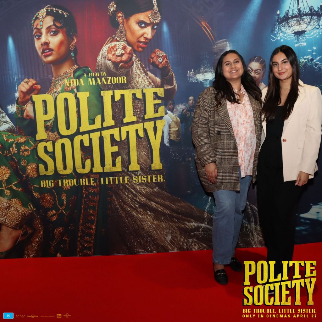 Ananya Sinha (left) Polite Society Preview