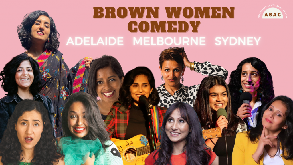 Brown Women Comedy Poster for Adelaide Sydney and Melbourne